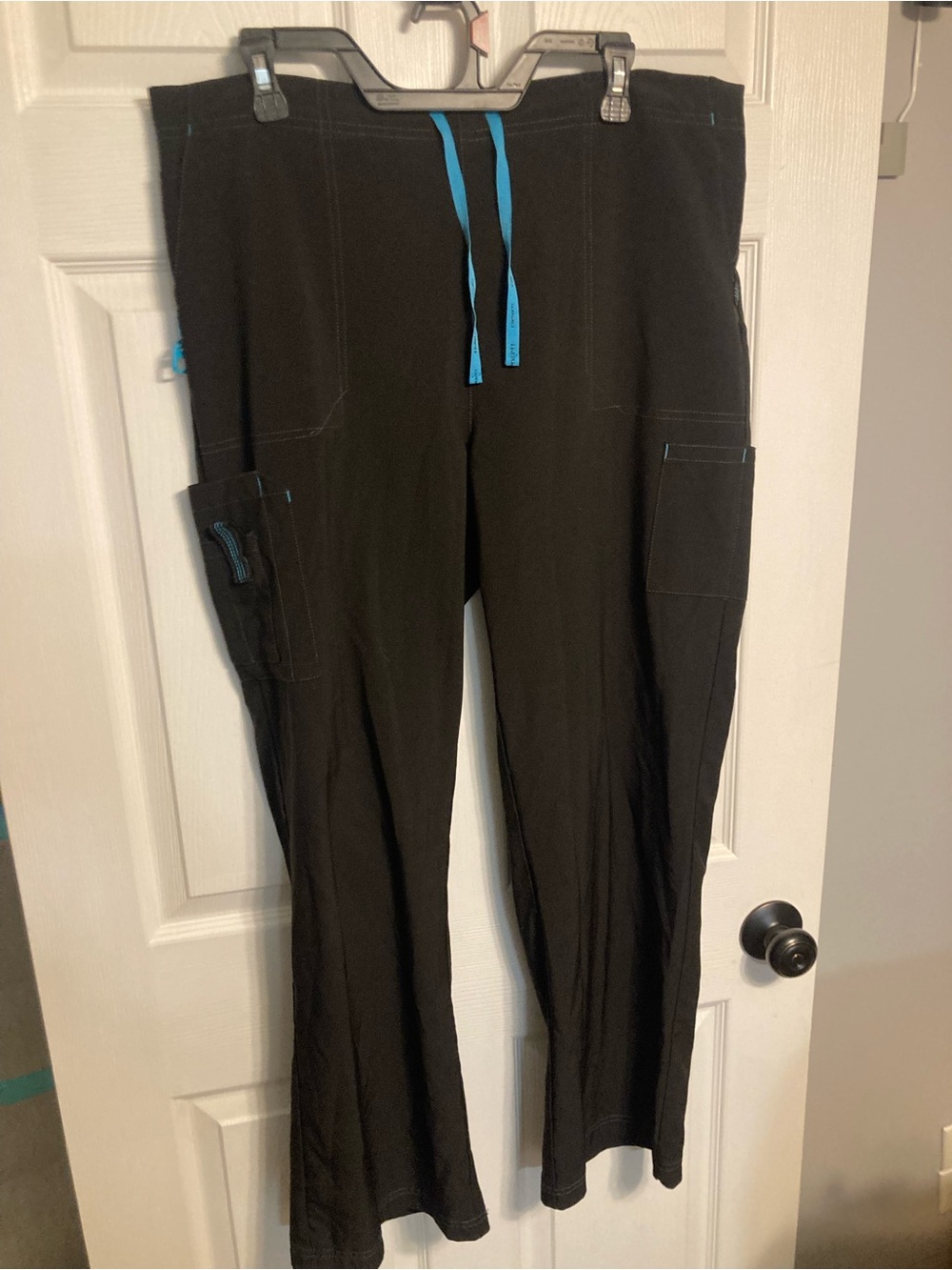 Carhartt Black Scrub Pants with Blue Drawcord